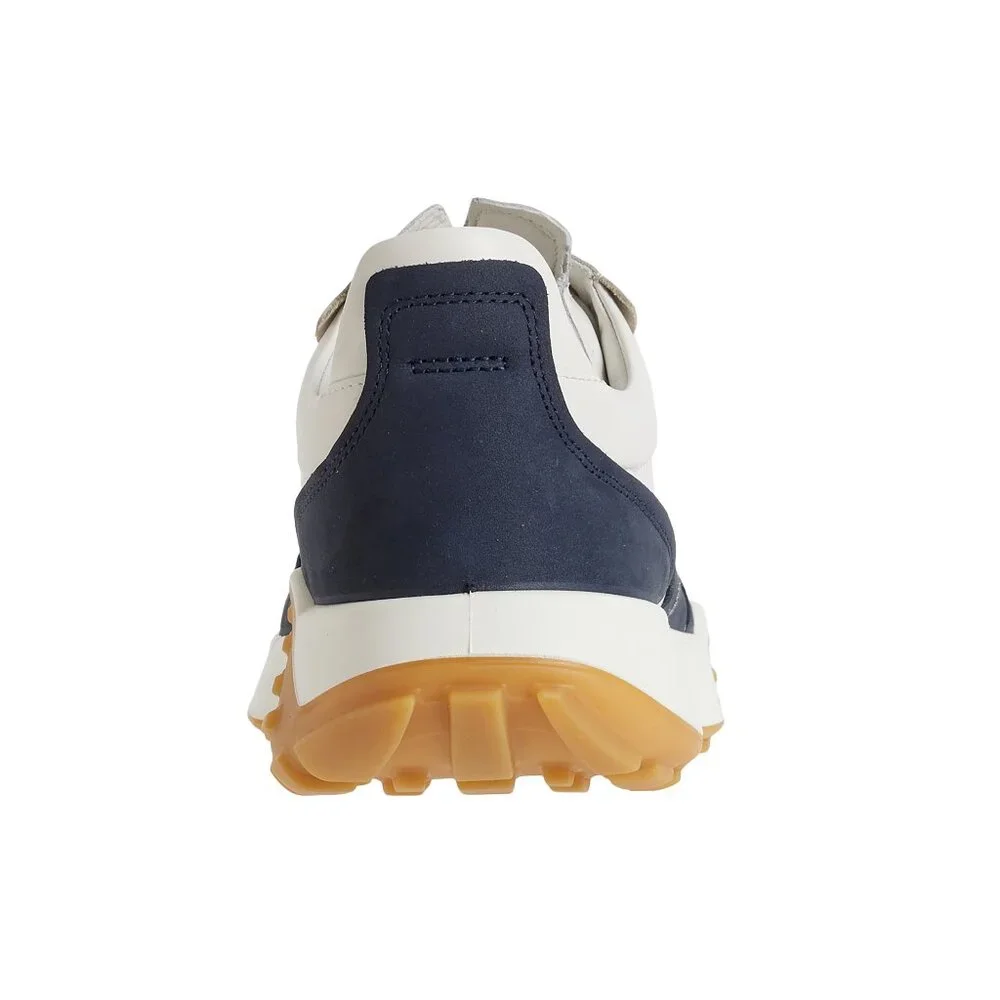 Ecco Retro Lace Sneaker Mens Leather Low Top Shoes Marine White NIB MSRP 240